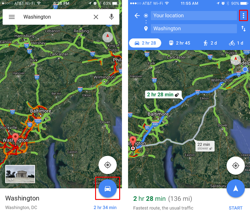Como evitar peajes, autopistas y ferries con Google Maps para su iPhone.