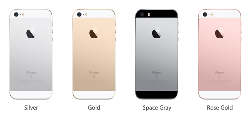 Colores disponibles para iPhone SE