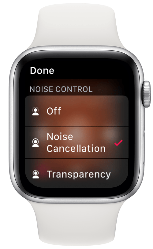 configuración de airpods control de ruido en apple watch