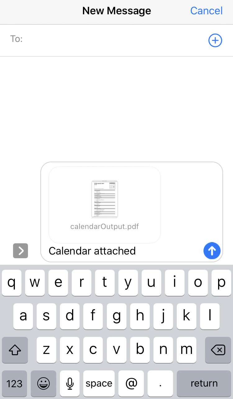 Imprimir la aplicación Calendar