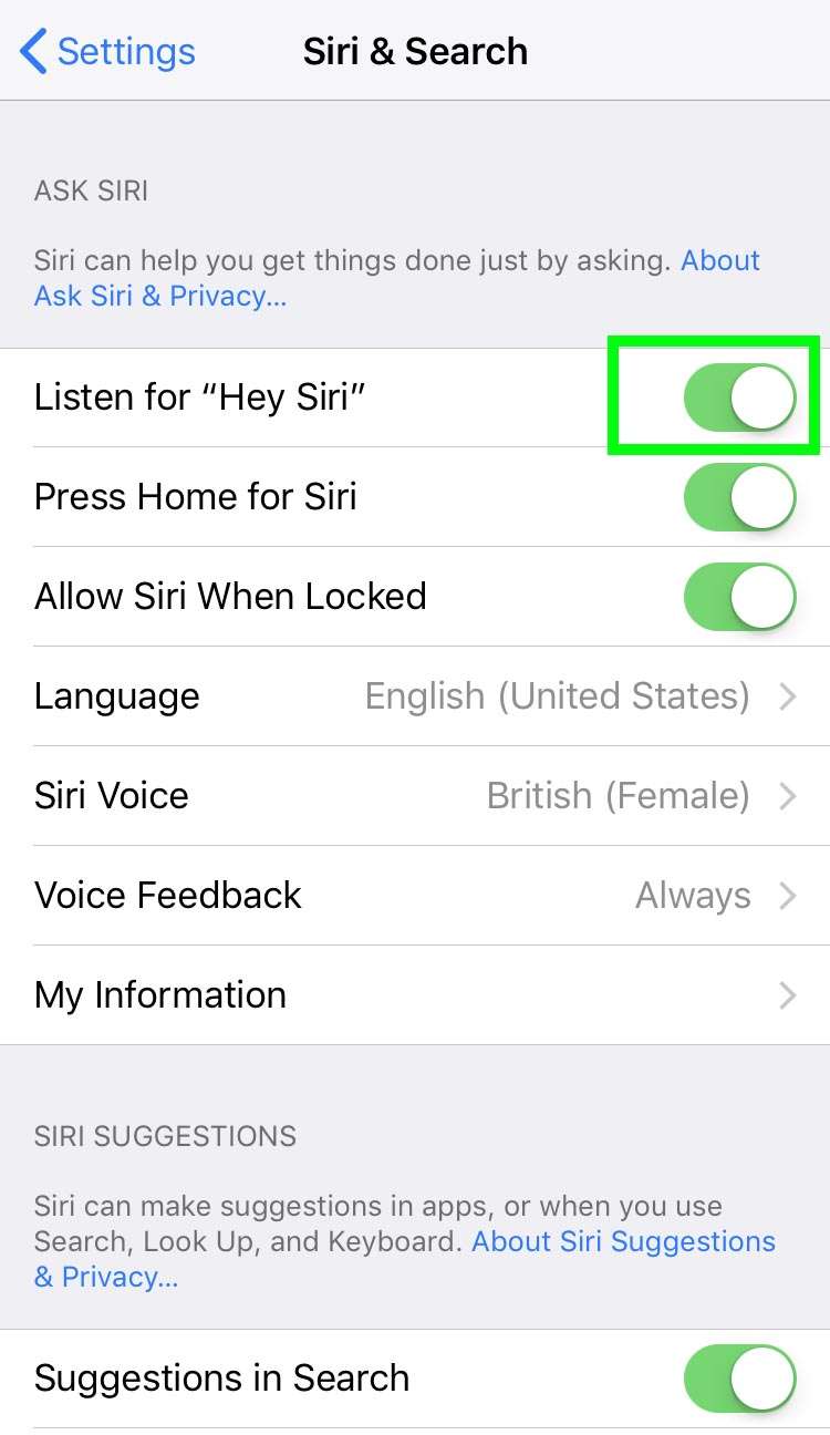 Configuración de Siri iOS 2