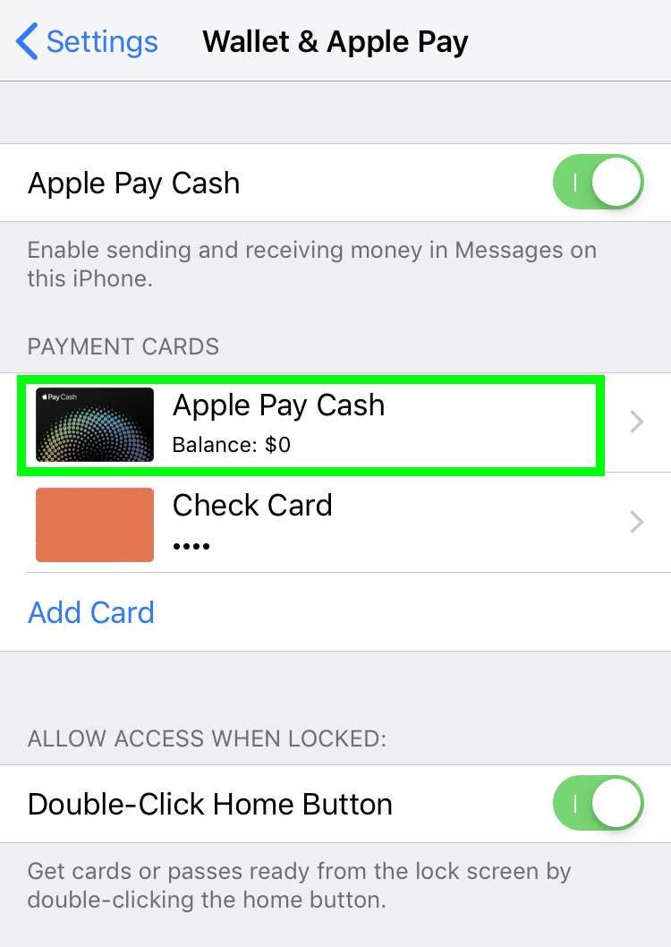 IPhone de verificación de identidad de Apple Pay Cash