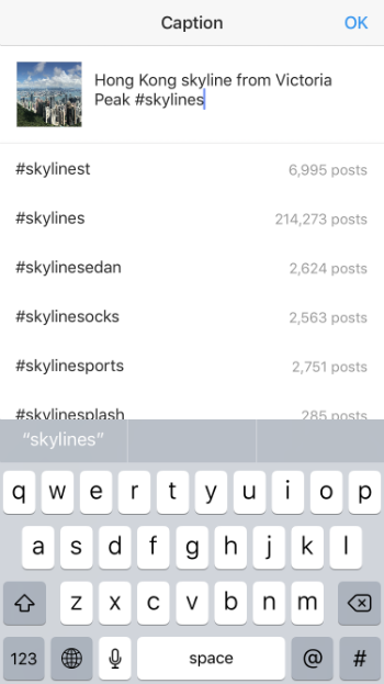 Como se utilizan hashtags en Instagram iPhone y iPad.