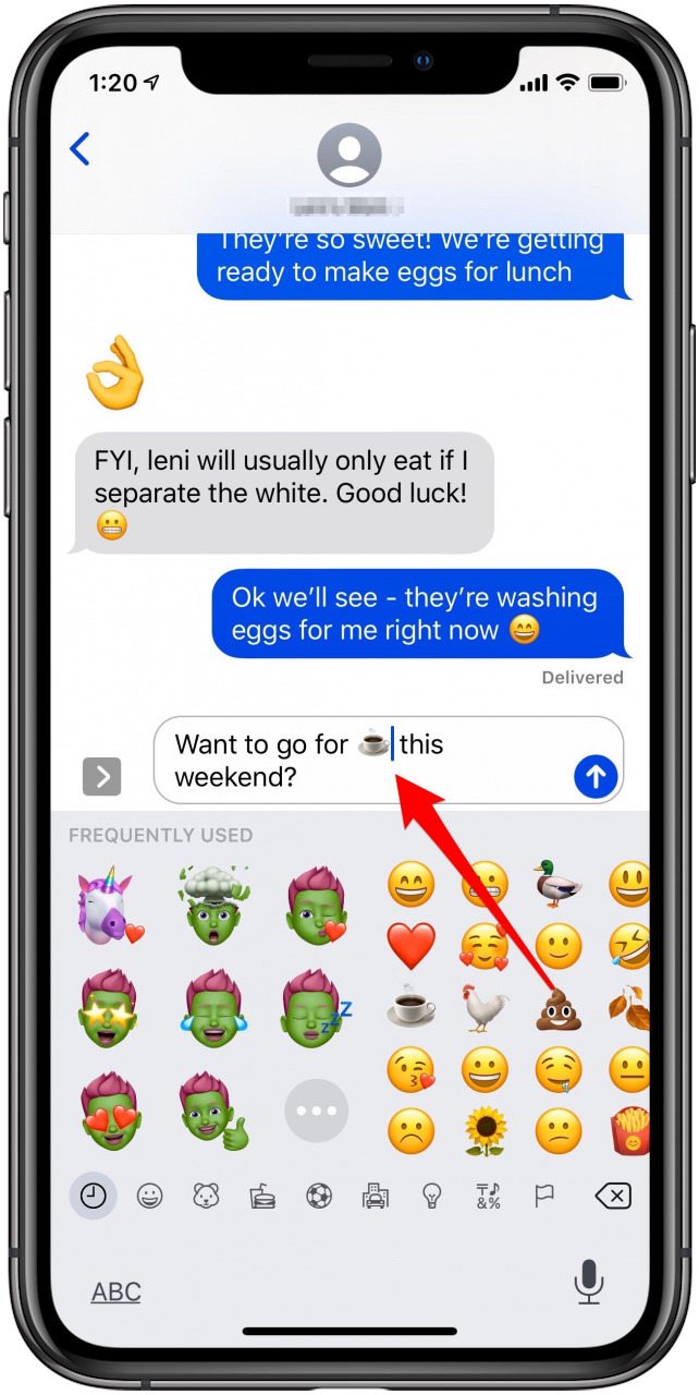 texto reemplazado por emoji en iphone