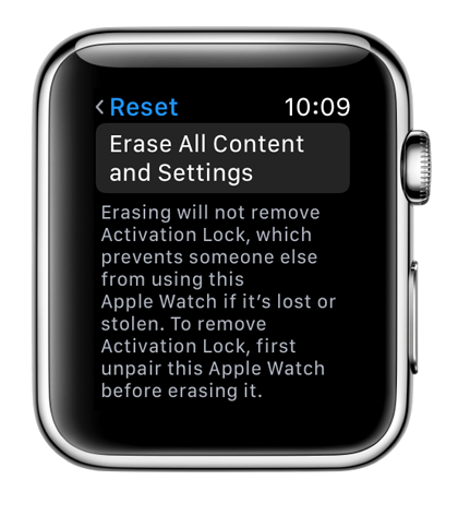 Elimine los datos de Apple Watch
