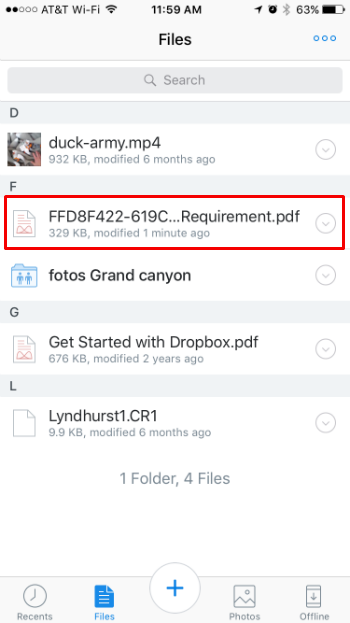 Cómo transferir un archivo desde el iCloud Drive directamente a Dropbox en el iPhone y el iPad.