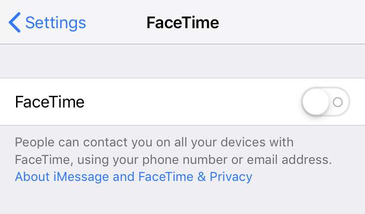 FaceTime iCloud Apple ID desactivado