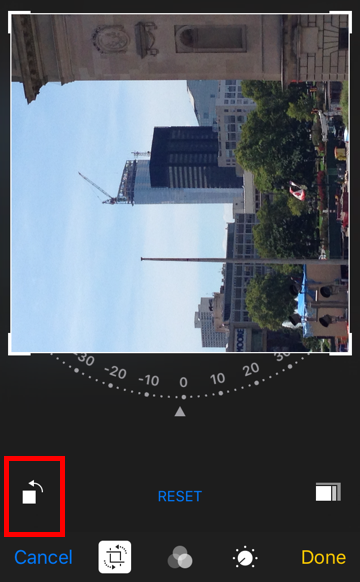 Rotación de rollos de cámara de fotos iOS