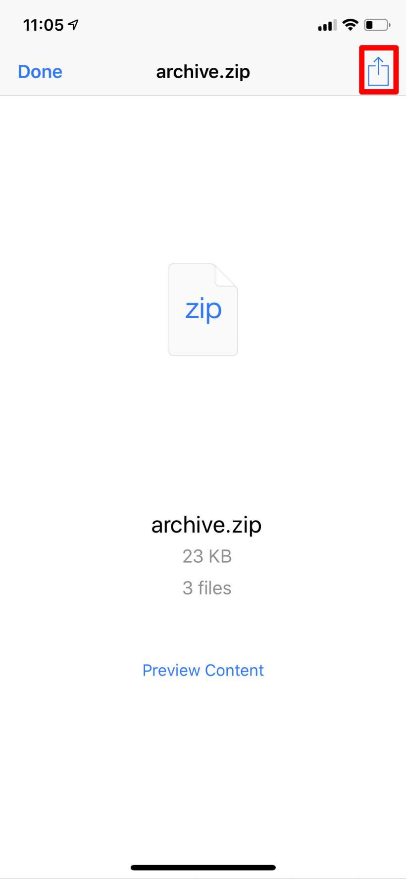 Cómo extraer archivos zip en el iPhone y el iPad con un atajo.