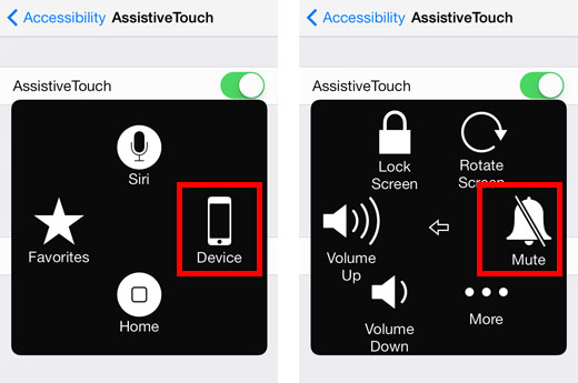 Silencio táctil asistáis para iOS 7