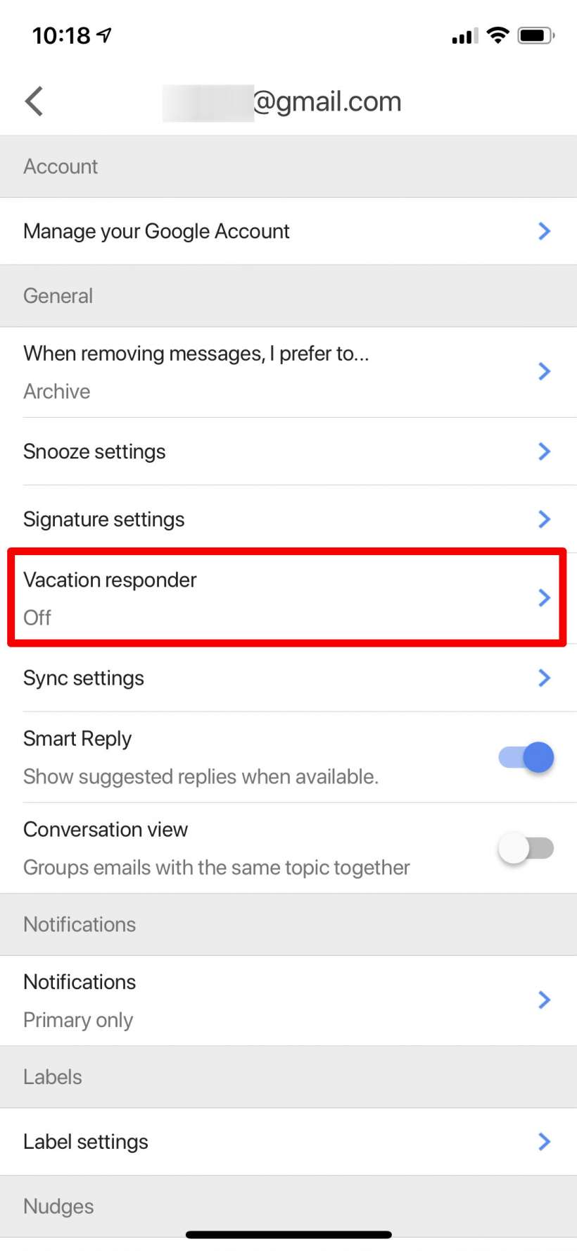 Cómo configurar una respuesta fuera de la oficina a Gmail en el iPhone y el iPad.