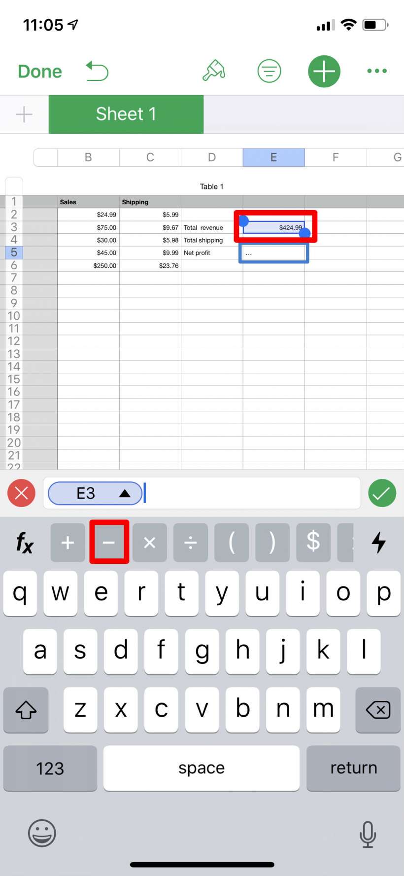 Como se utilizan fórmulas y funciones a las hojas de cálculo Numbers en el iPhone y el iPad.