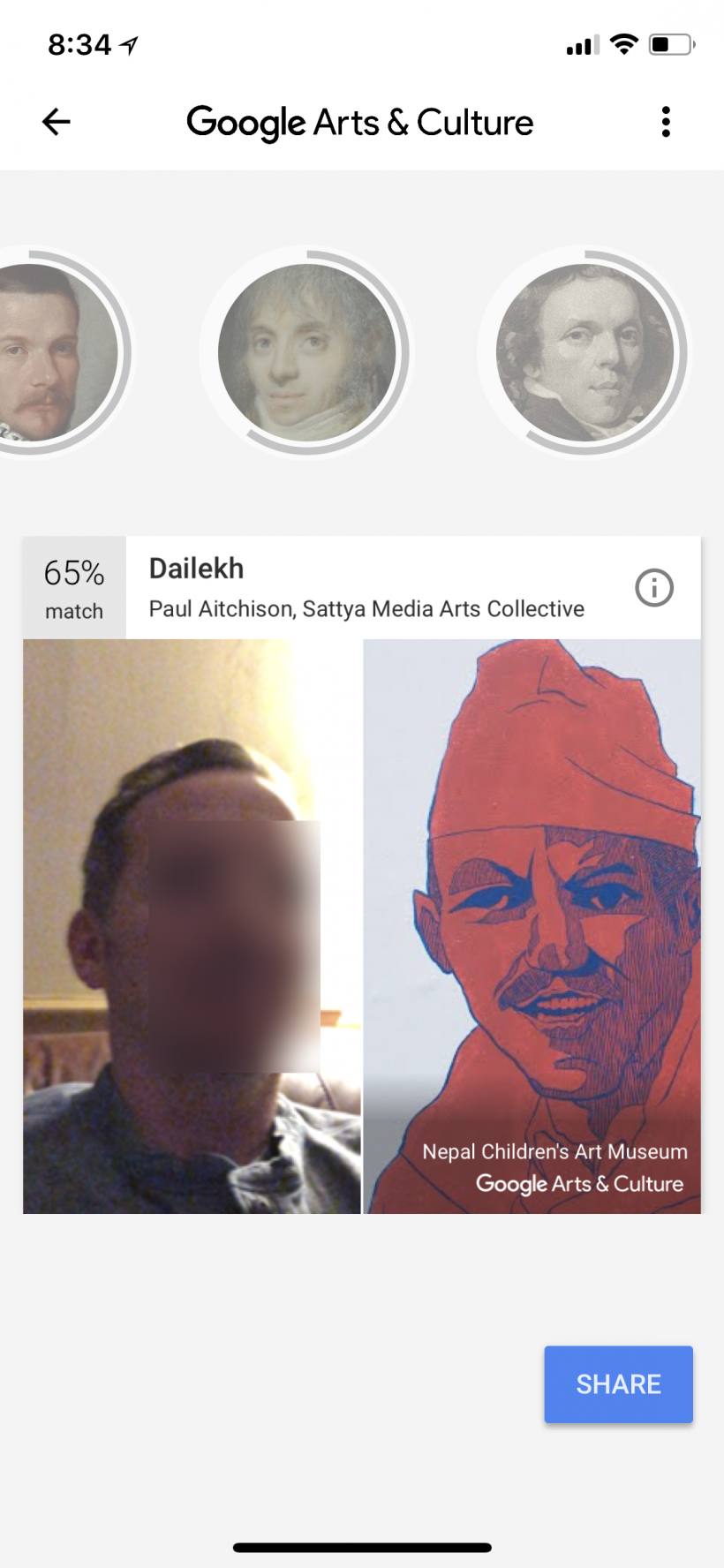 Como se puede encontrar su gemelo artístico con Google Arts & Culture iPhone y iPad.