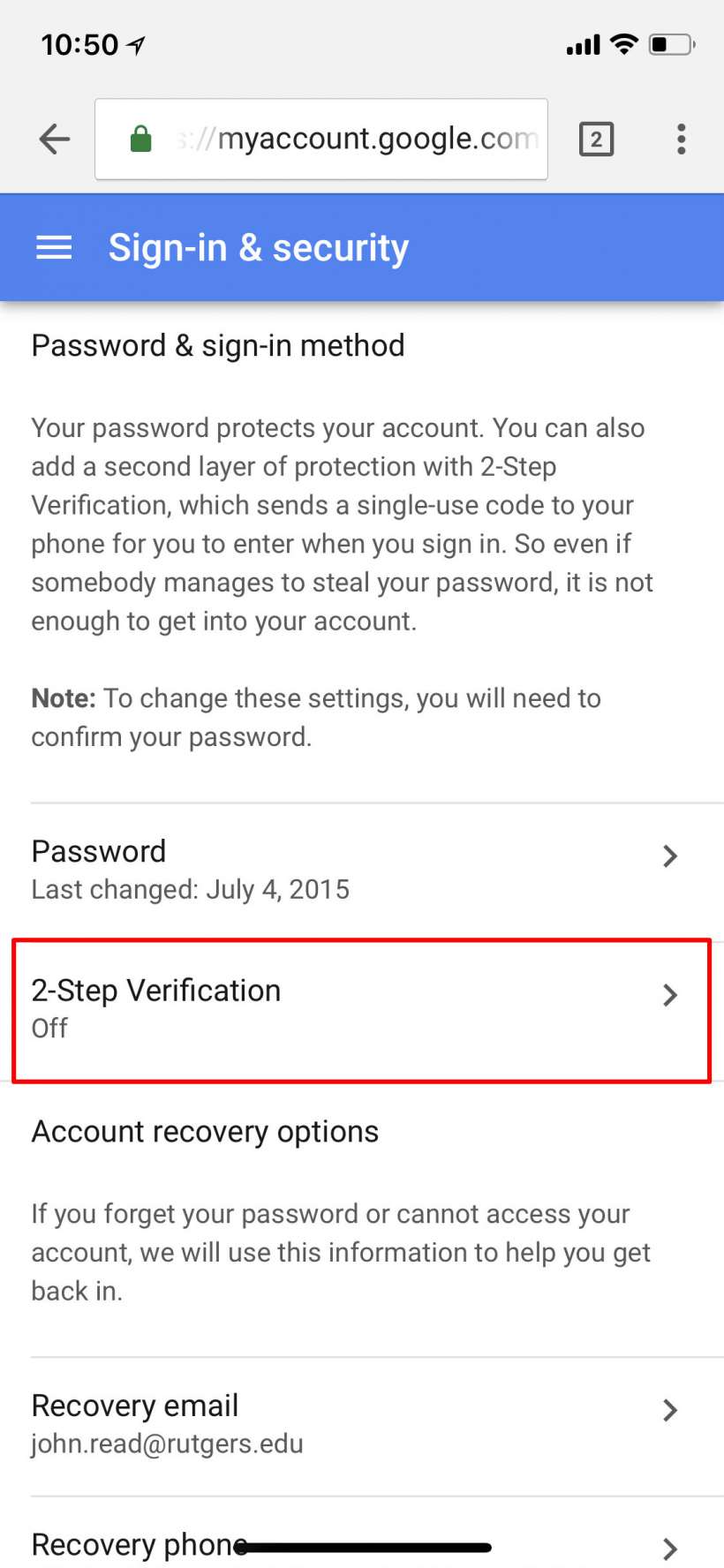 Cómo activar la verificación en dos pasos para su cuenta de Google en el iPhone y el iPad.