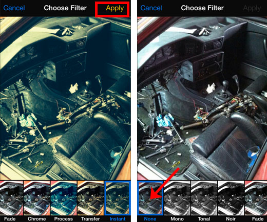 Guía 2 de filtros de cámara iOS 7