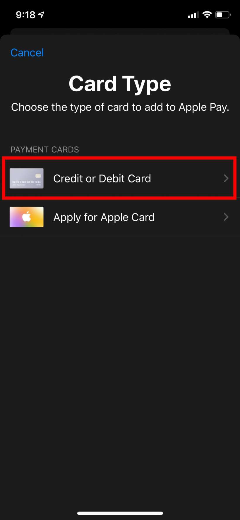 Cómo se cambia la tarjeta de crédito / débito Apple Pay por defecto la aplicación Wallet del iPhone.