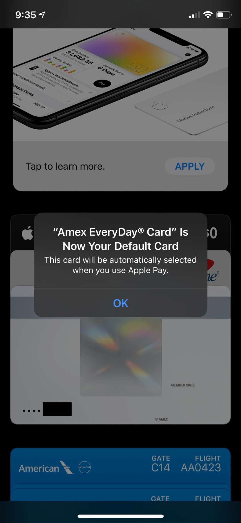 Cómo se cambia la tarjeta de crédito / débito Apple Pay por defecto la aplicación Wallet del iPhone.