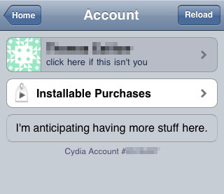 Número de cuenta de Cydia