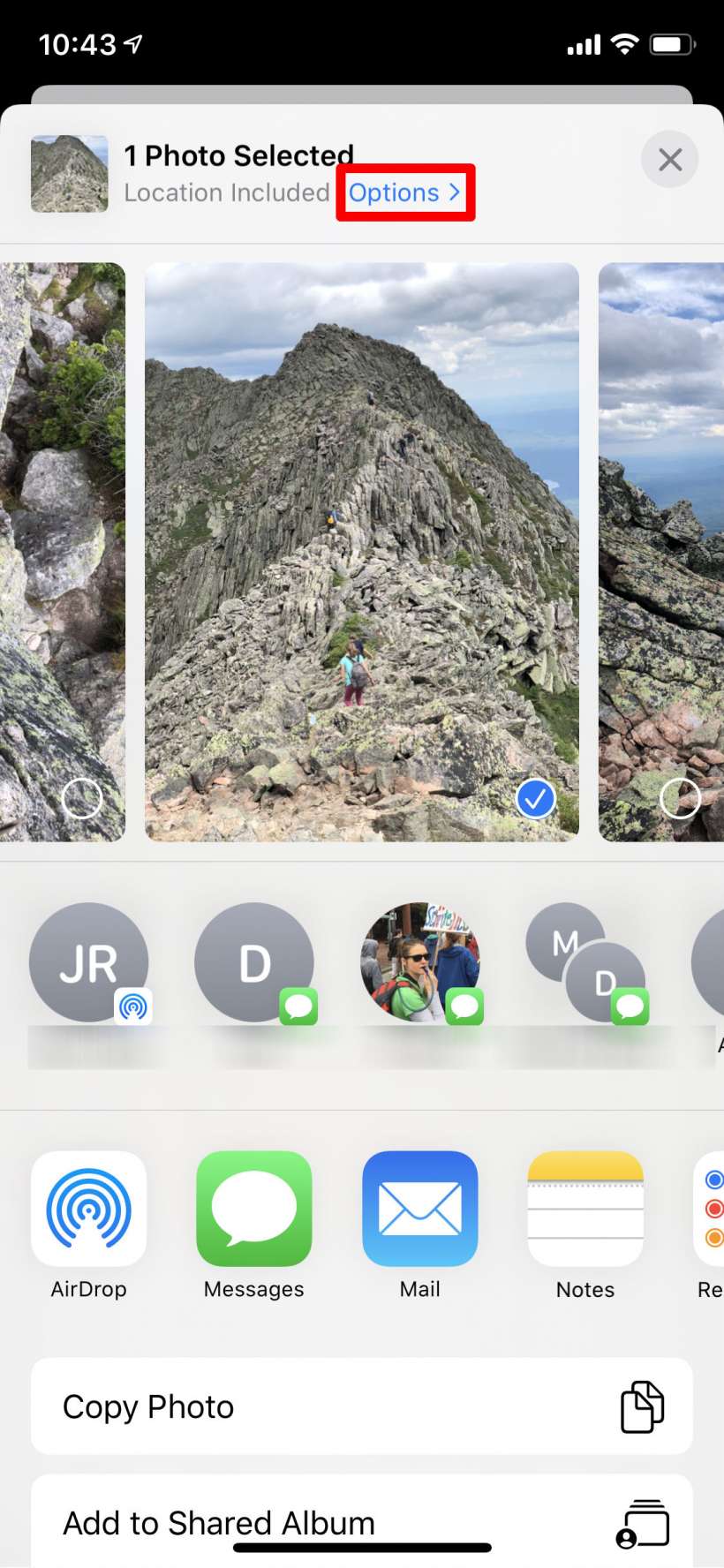 Cómo enviar fotos sin datos de ubicación en el iPhone y el iPad.