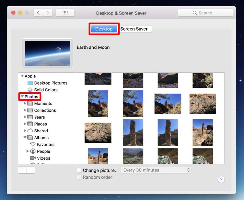 Cómo se utilizan los álbumes de fotos del iPhone como salvapantallas y fondos de pantalla en Mac