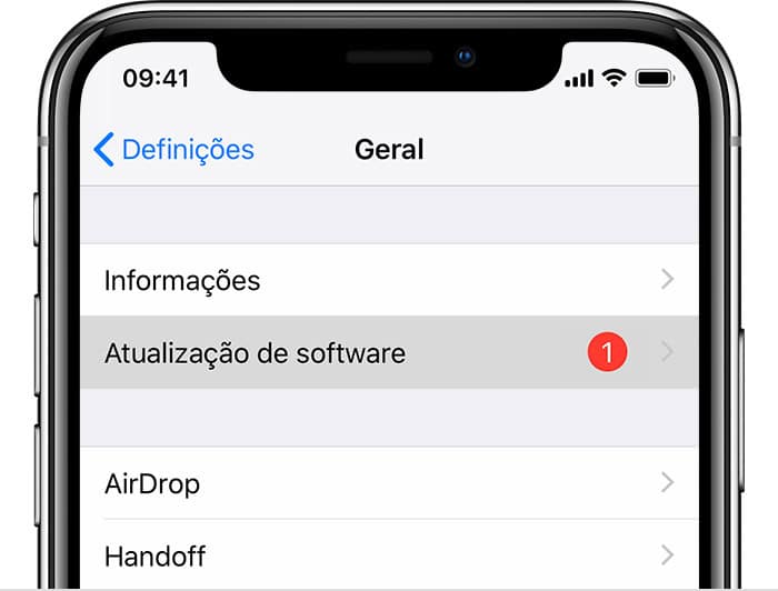 Actualización de iOS en la configuración del iPhone XS