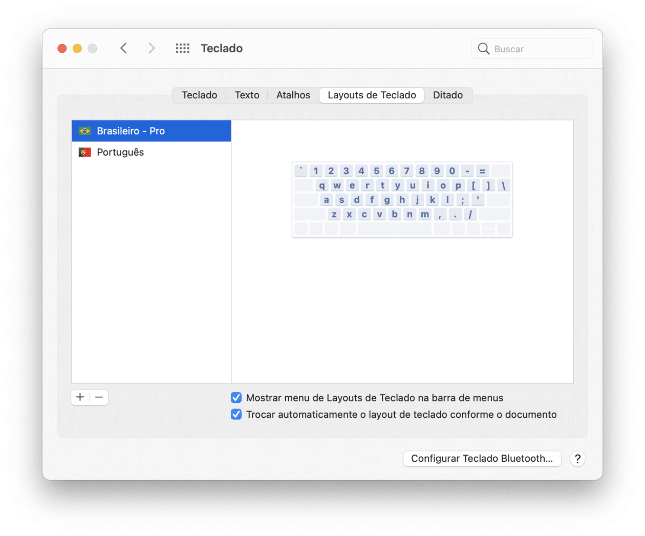 Cambiar la distribución del teclado macOS