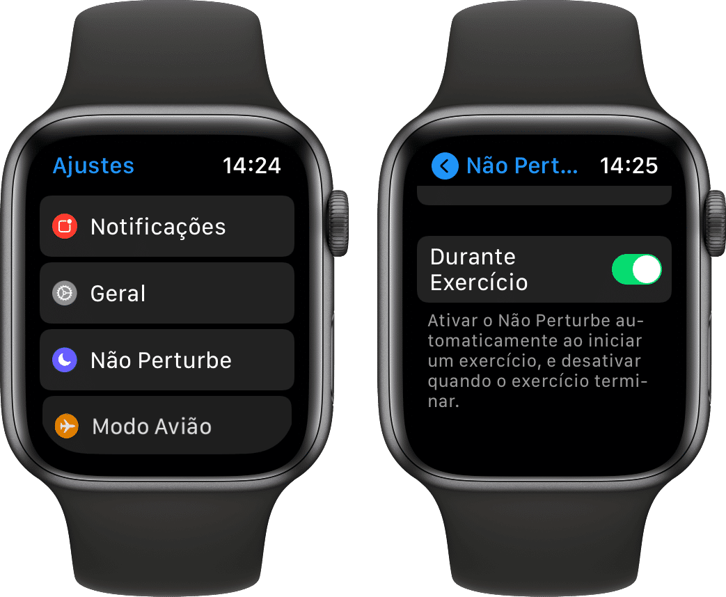 Habilitar No molestar mientras hace ejercicio en Apple Watch