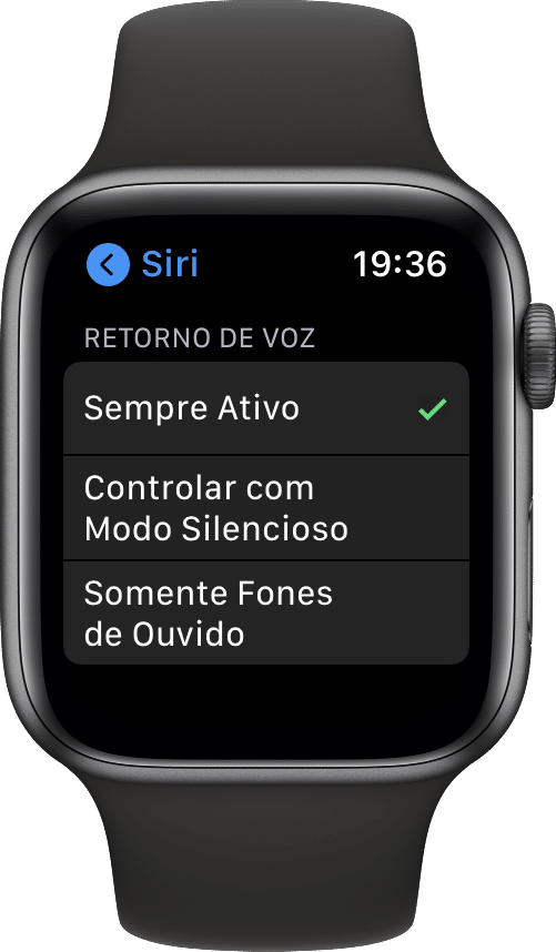 Ajuste de la respuesta de voz de Siri en el Apple Watch