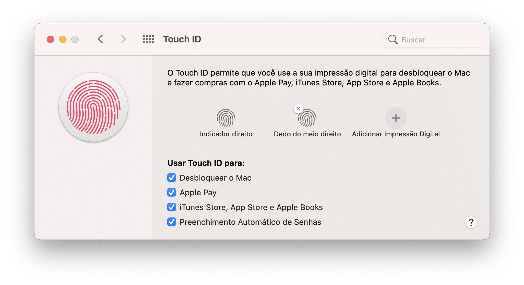 Configurar Touch ID en una Mac