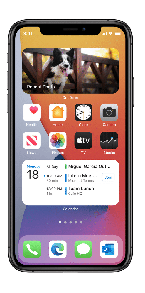 Widget de OneDrive en iOS 14