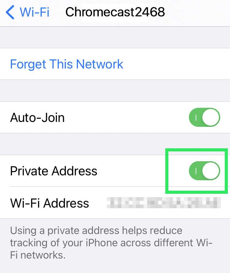 Configuración Wi-Fi de Chromecast iPhone fijo 2
