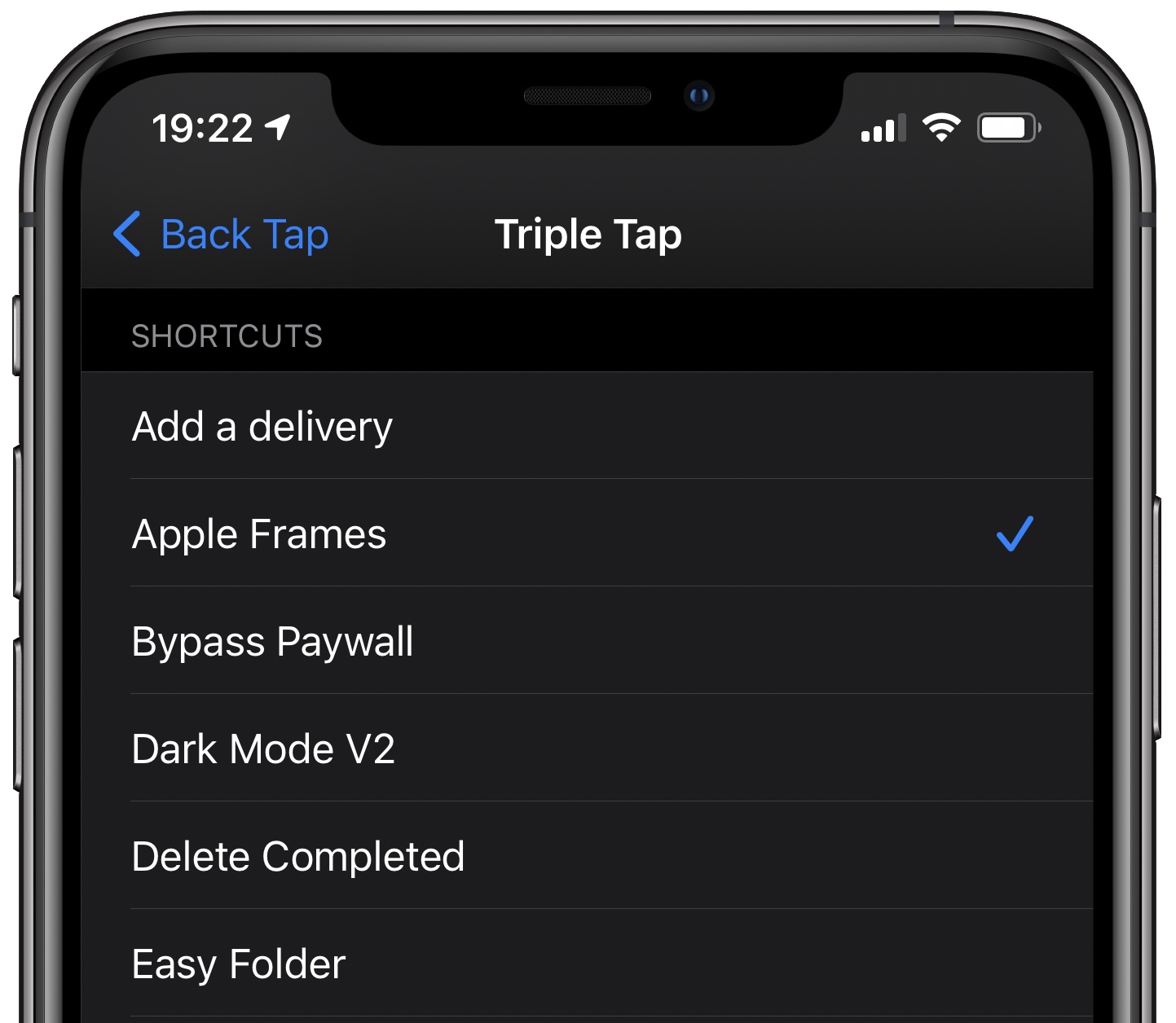 Acciones personalizadas del iPhone Toque atrás: se ejecutan flujos de trabajo personalizados desde la aplicación de atajos