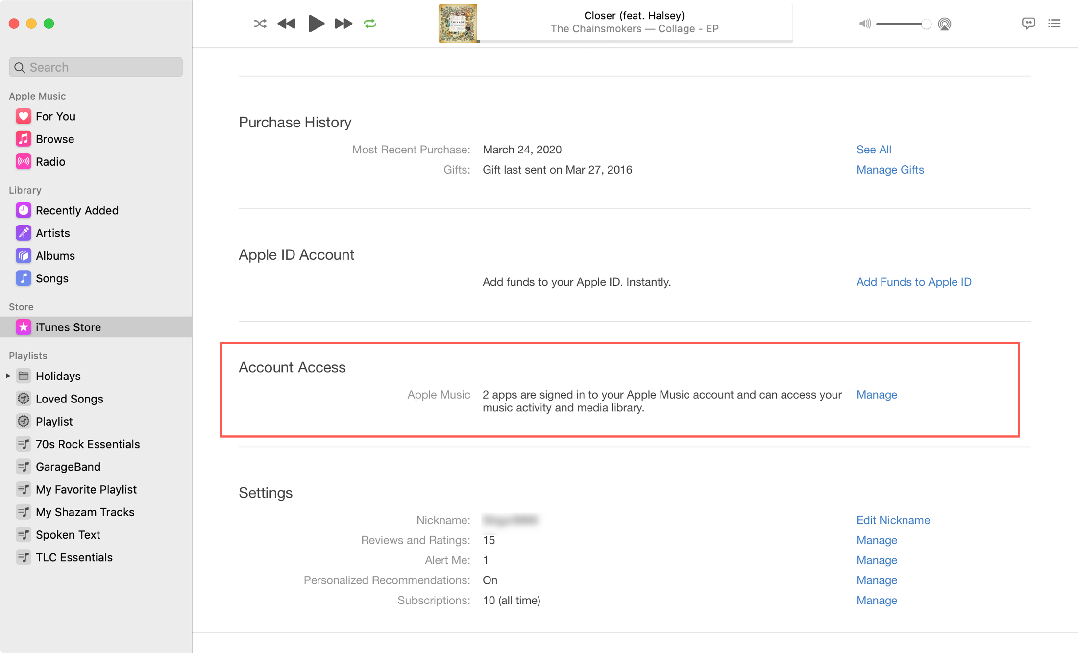 Cuenta de Mac Music acceder a Apple Music
