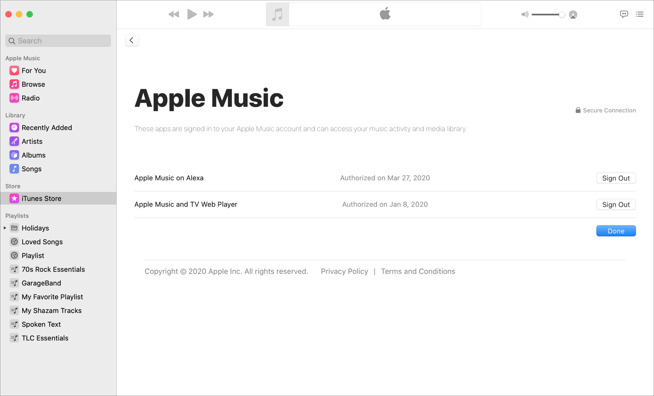 Aplicaciones de Apple Music Mac con acceso