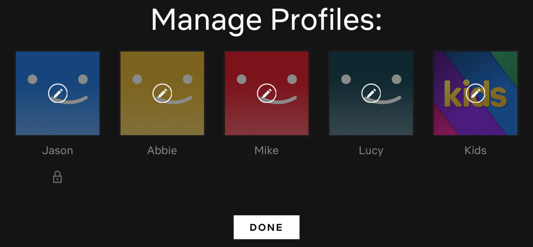Netflix Administrar perfiles web