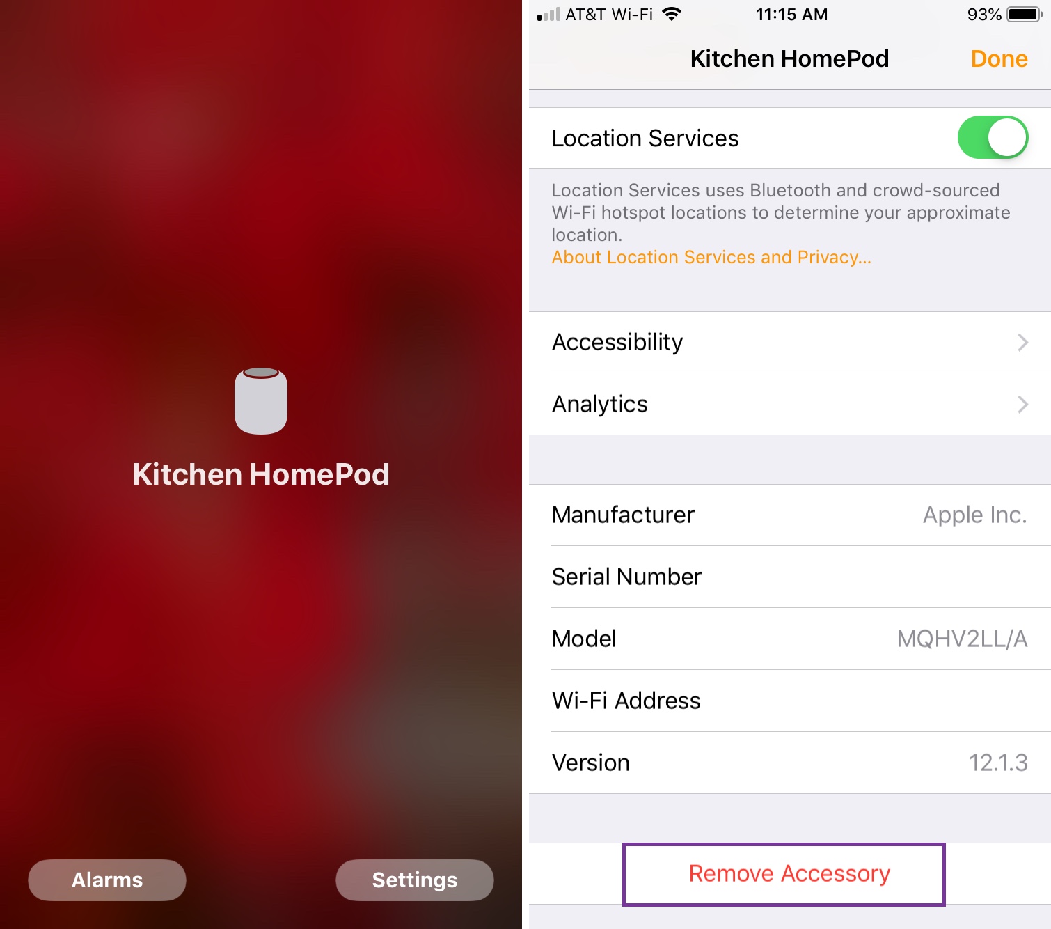 Accesorio HomePod para eliminar el iPhone