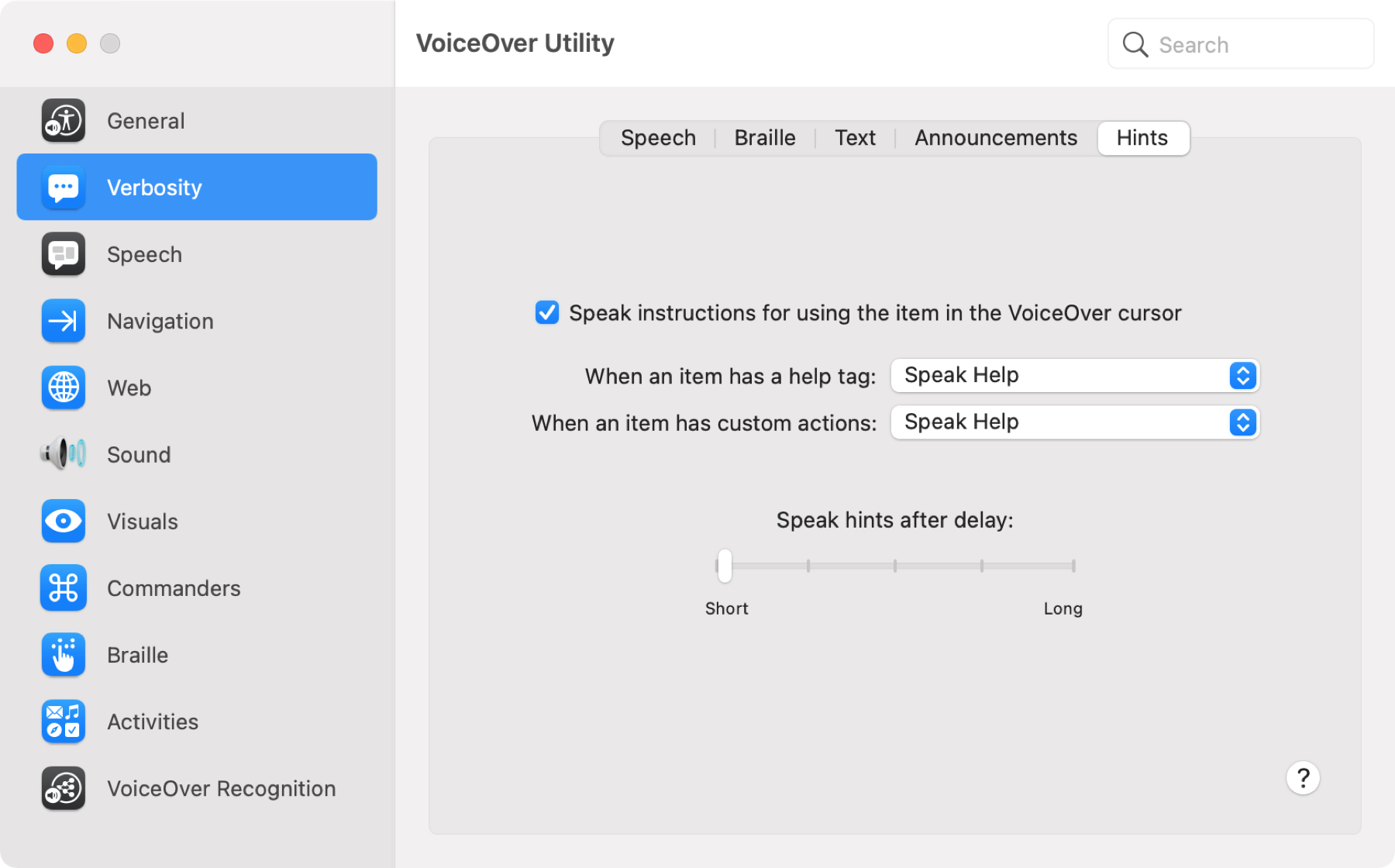 Consejos sobre la utilidad VoiceOver