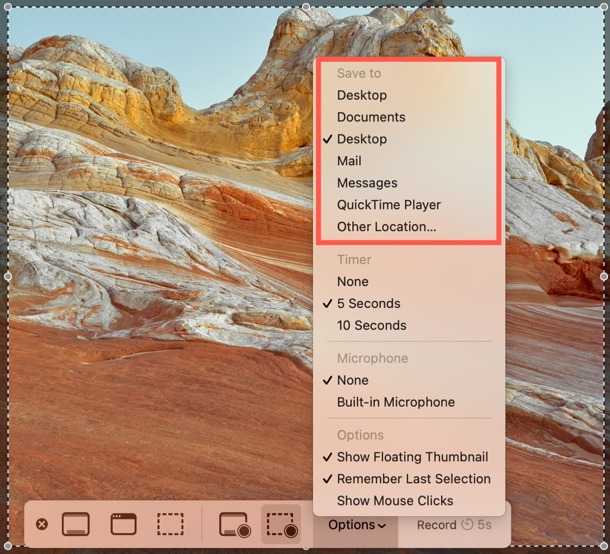 Utilice Save Screenshots al Mac