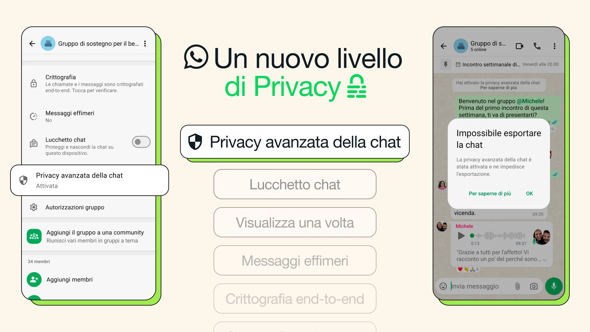 La nueva función le permite bloquear la exportación de chats fuera de WhatsApp - Macitynet.it