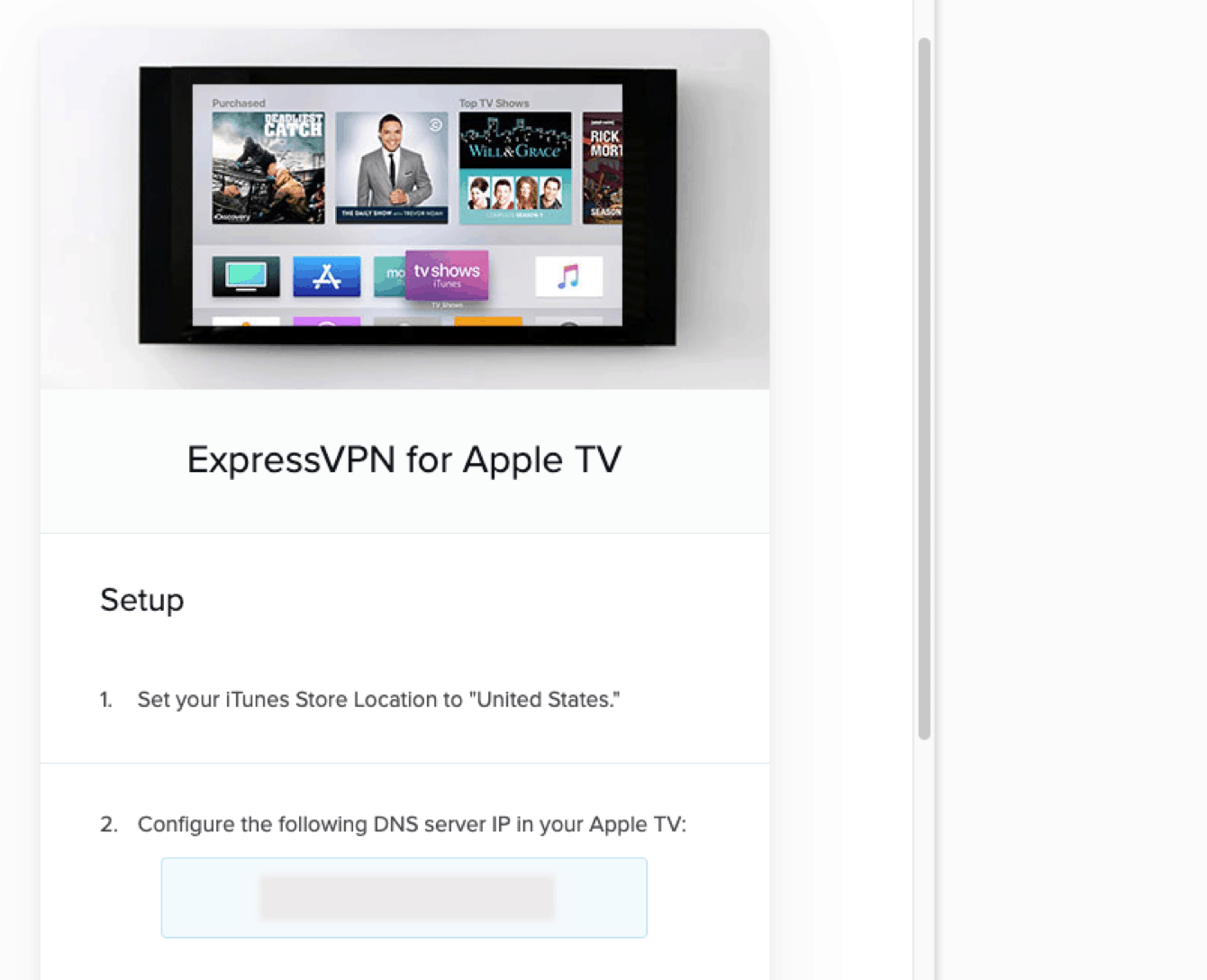 Express VPN en Apple TV