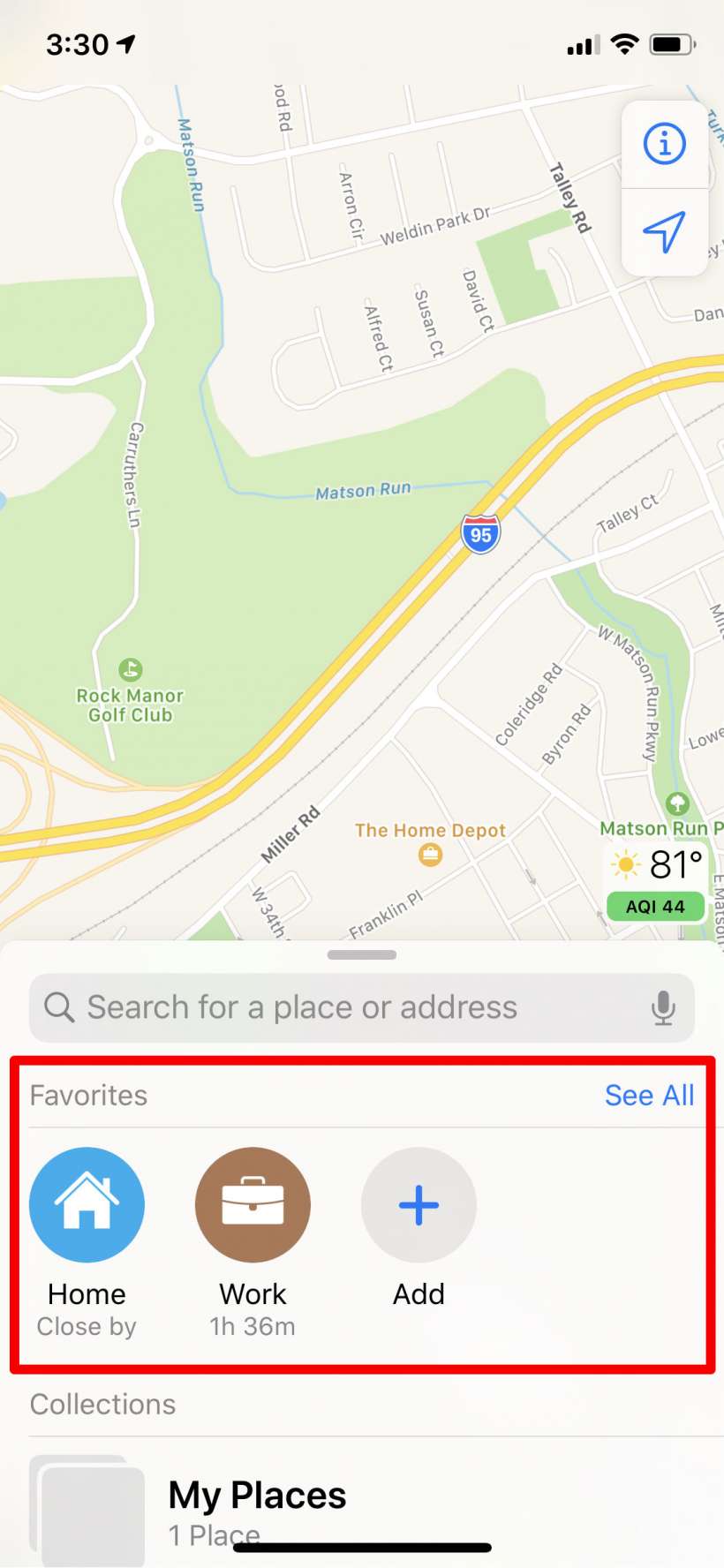 Cómo establecer ubicaciones preferidas y hacer colecciones a Apple Maps en el iPhone y el iPad.