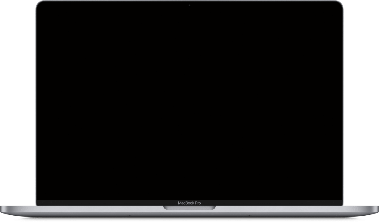 MacBook Pro de 16" con la pantalla apagada