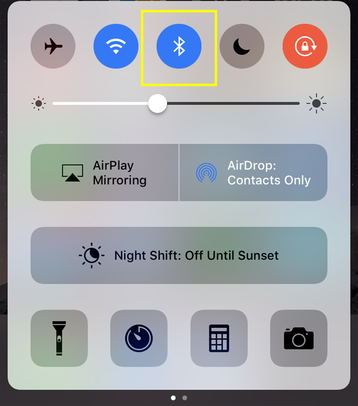Centro de control Bluetooth para iOS 10