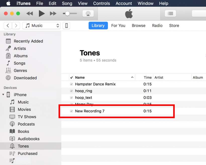 Biblioteca de tonos iTunes