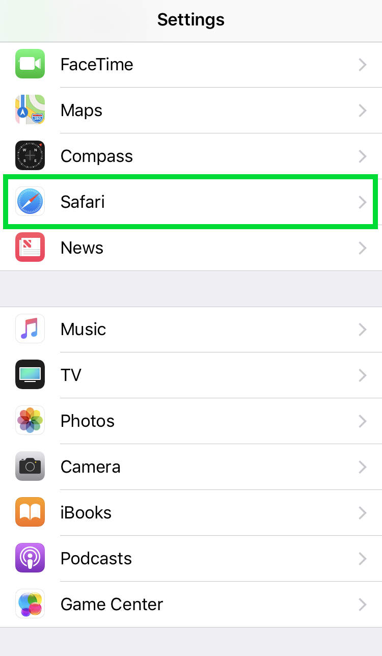 Configuración de Safari iOS