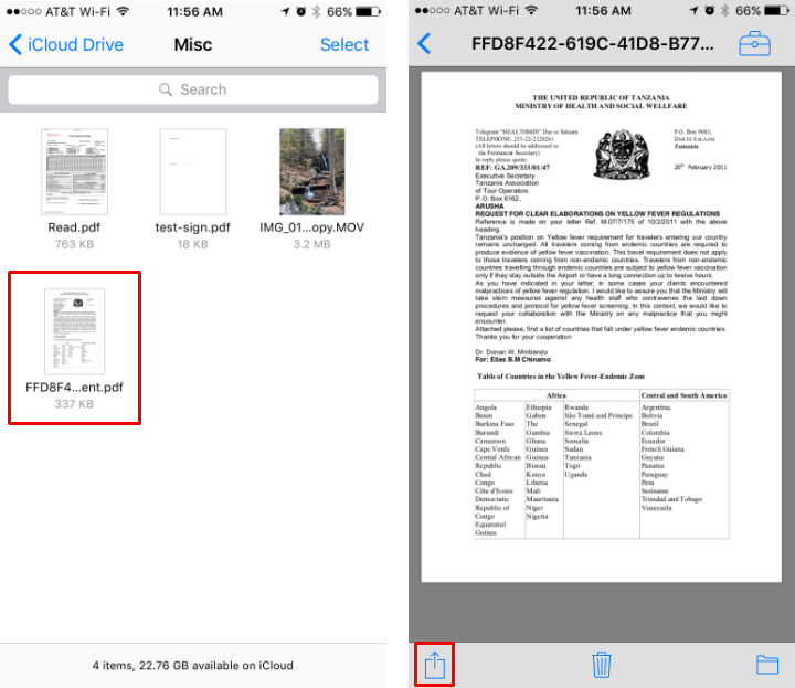 Cómo transferir directamente un archivo desde el iCloud Drive en Google Drive desde el iPhone o el iPad.