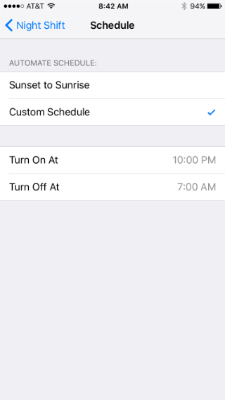 Como se utiliza Night Shift a iOS 9.3