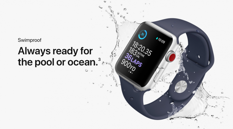 Prueba de natación de Apple Watch