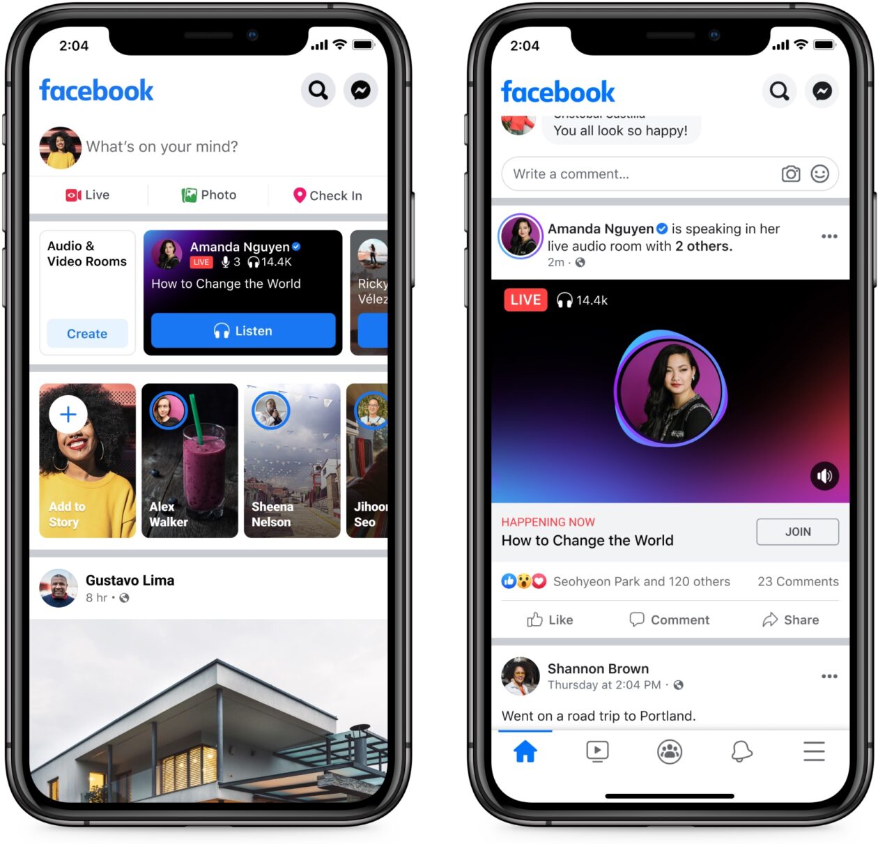 "Live Audio Rooms", el nuevo producto de Facebook, y rival de Clubhouse, que se ejecuta en iOS