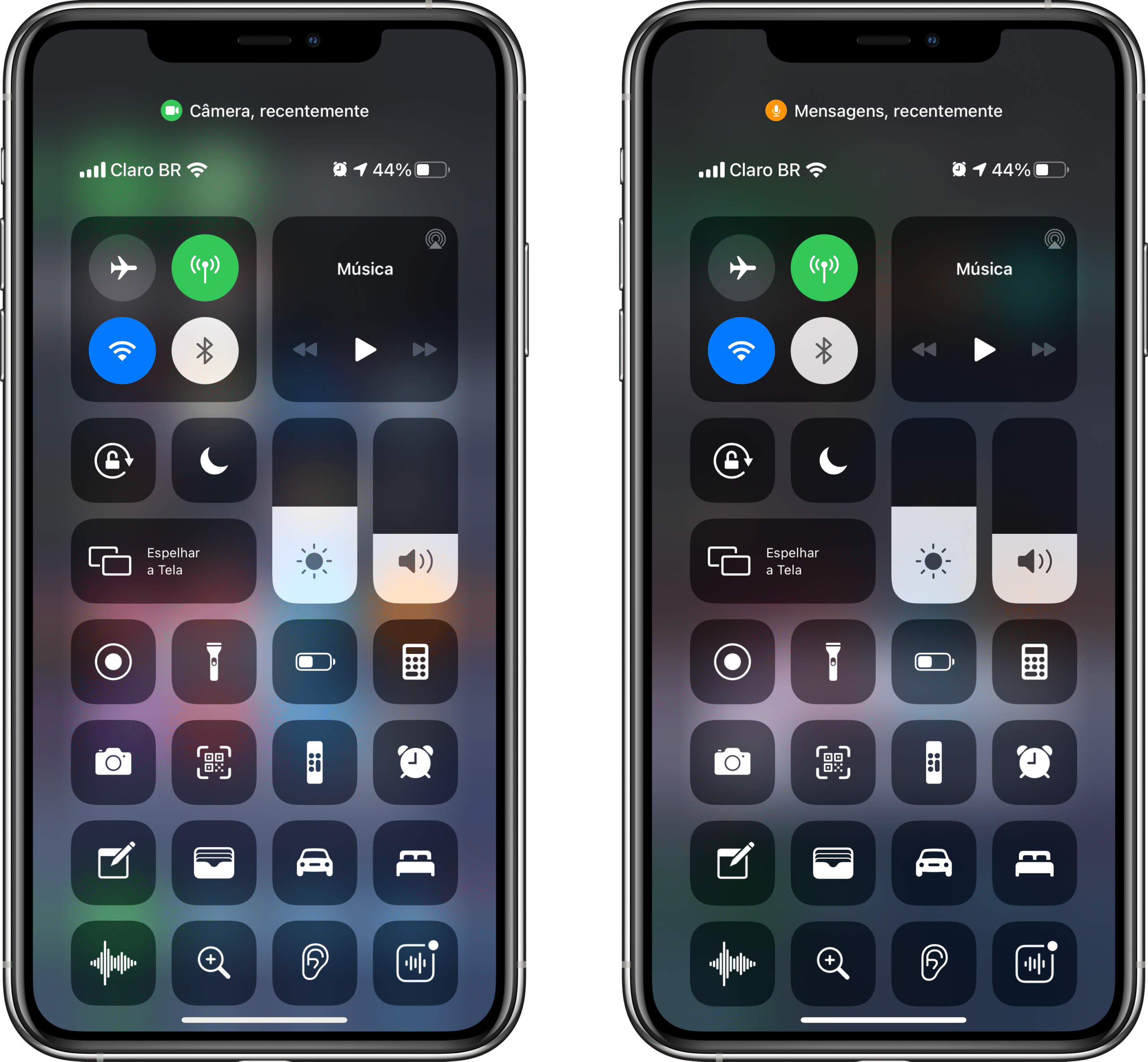 Lunares de privacidad verdes y naranjas en iPhone con iOS 14